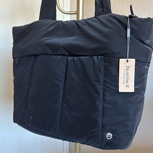NWT - BearPaw Black Puffer Tote Travel Bag